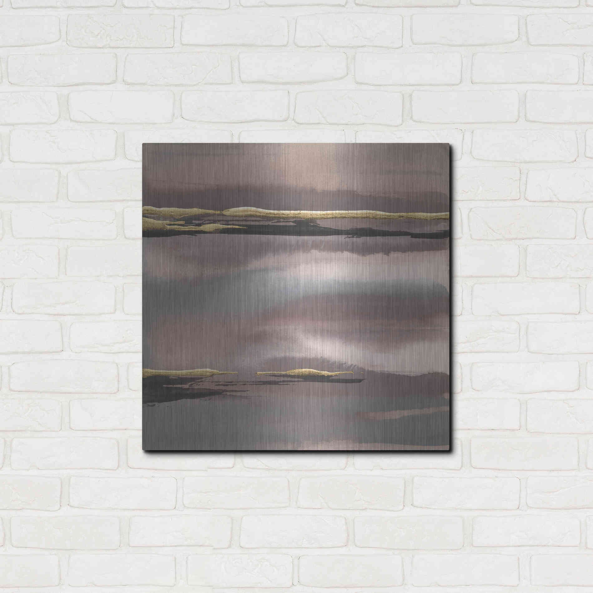 Luxe Metal Art 'Gilded Morning Fog I' by Chris Paschke, Metal Wall Art,24x24