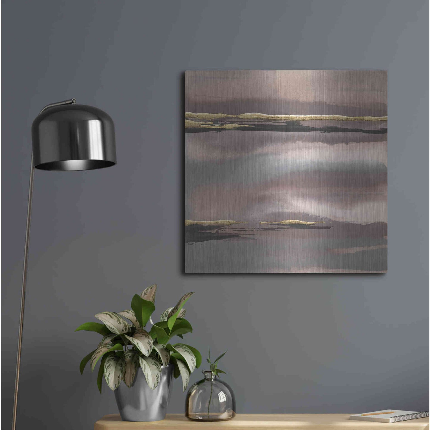 Luxe Metal Art 'Gilded Morning Fog I' by Chris Paschke, Metal Wall Art,24x24