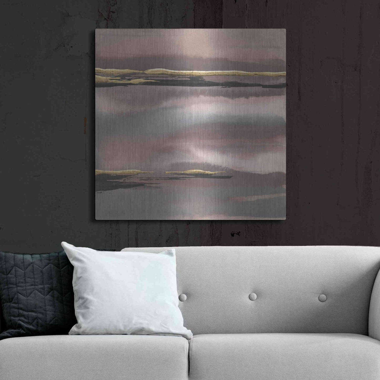 Luxe Metal Art 'Gilded Morning Fog I' by Chris Paschke, Metal Wall Art,36x36