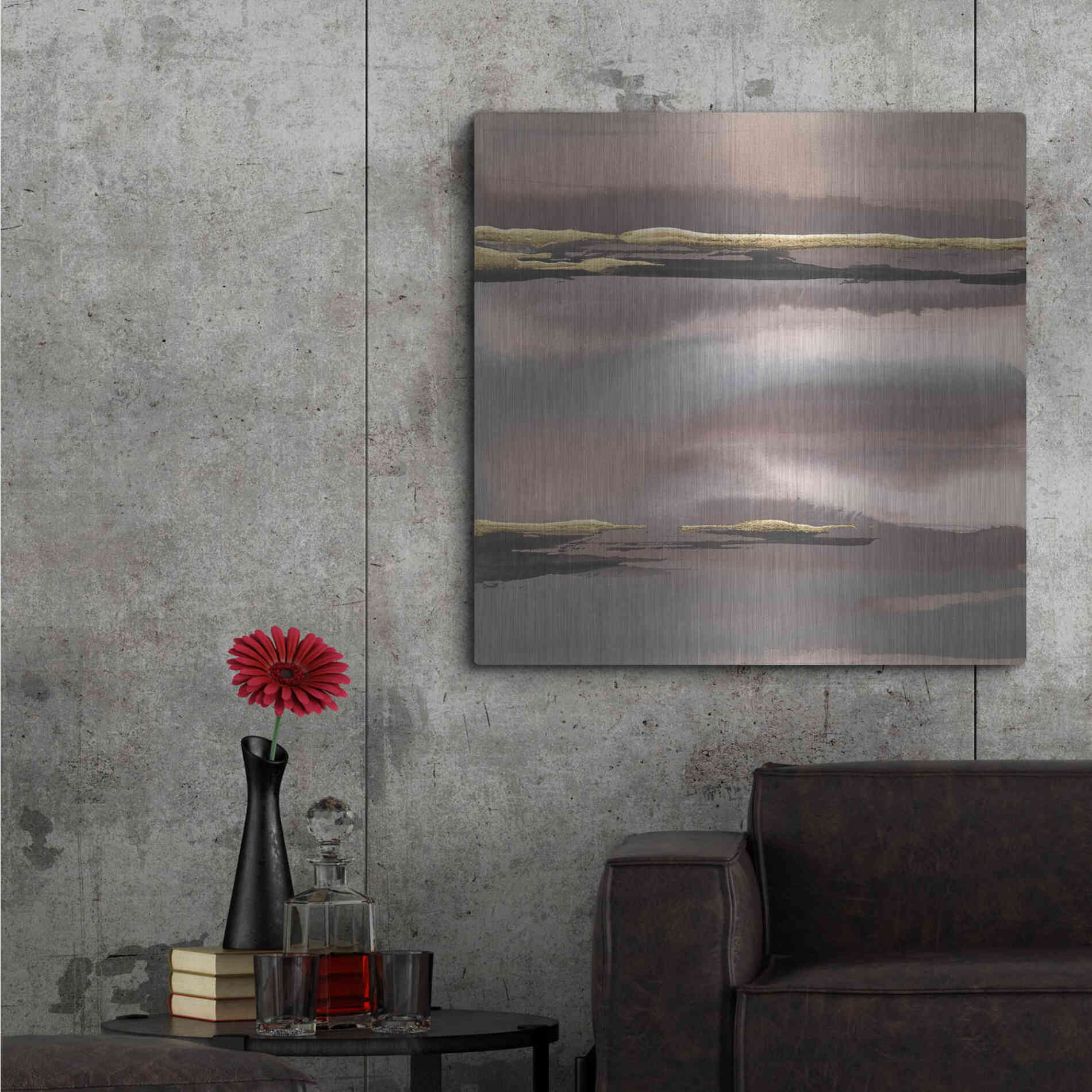 Luxe Metal Art 'Gilded Morning Fog I' by Chris Paschke, Metal Wall Art,36x36