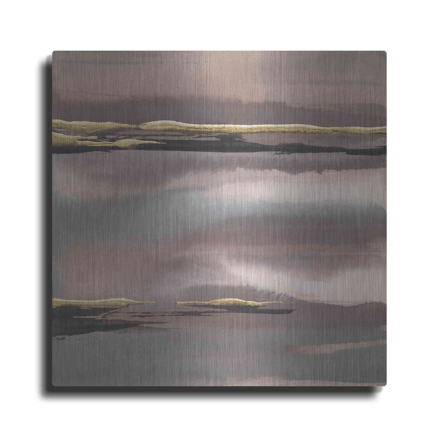 Luxe Metal Art 'Gilded Morning Fog I' by Chris Paschke, Metal Wall Art