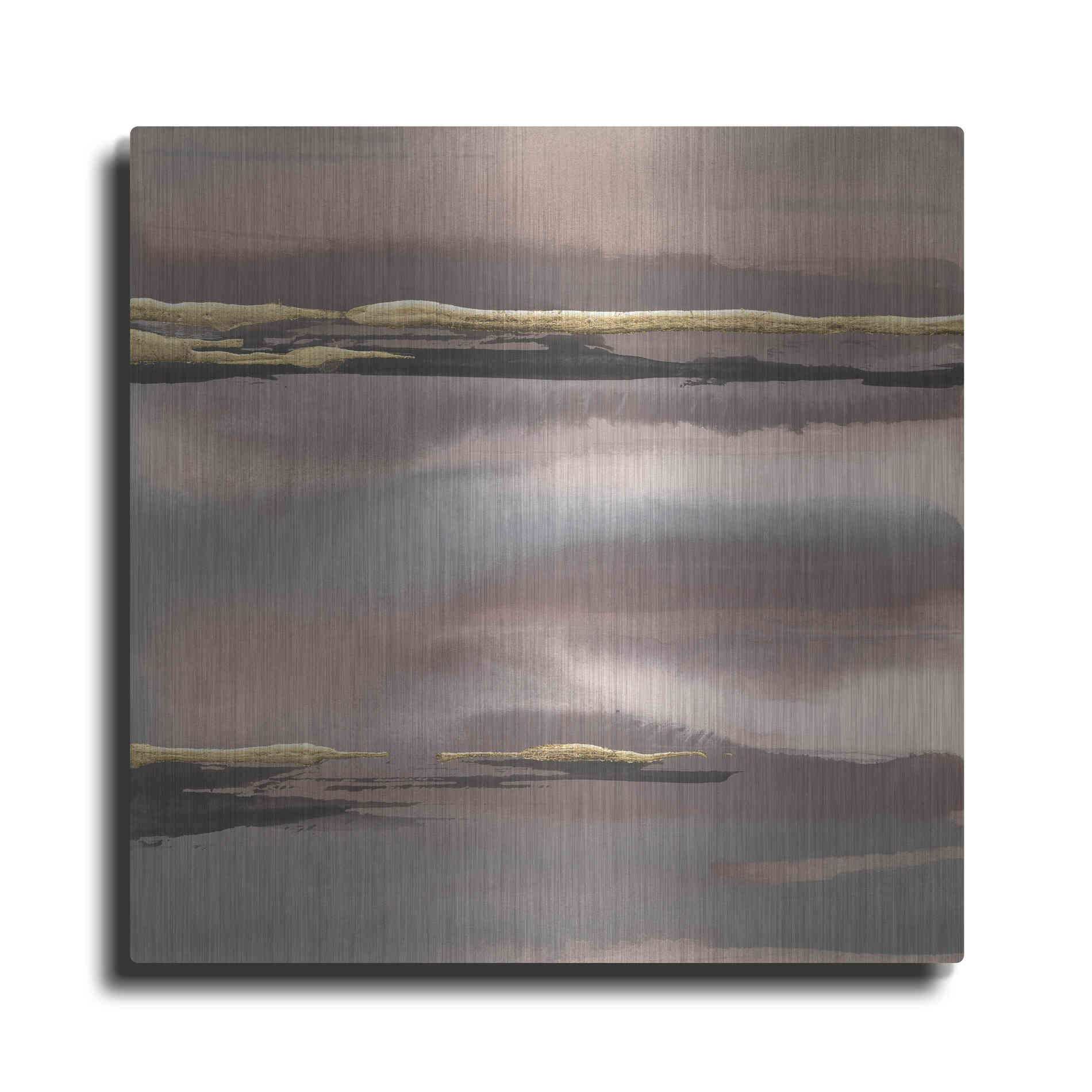 Luxe Metal Art 'Gilded Morning Fog I' by Chris Paschke, Metal Wall Art