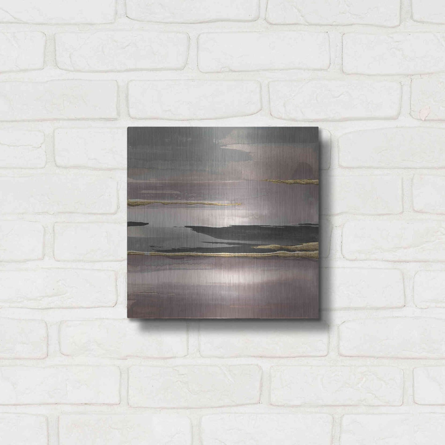 Luxe Metal Art 'Gilded Morning Fog II' by Chris Paschke, Metal Wall Art,12x12