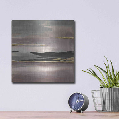 Luxe Metal Art 'Gilded Morning Fog II' by Chris Paschke, Metal Wall Art,12x12