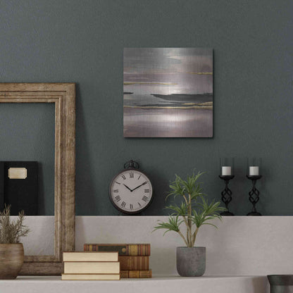 Luxe Metal Art 'Gilded Morning Fog II' by Chris Paschke, Metal Wall Art,12x12
