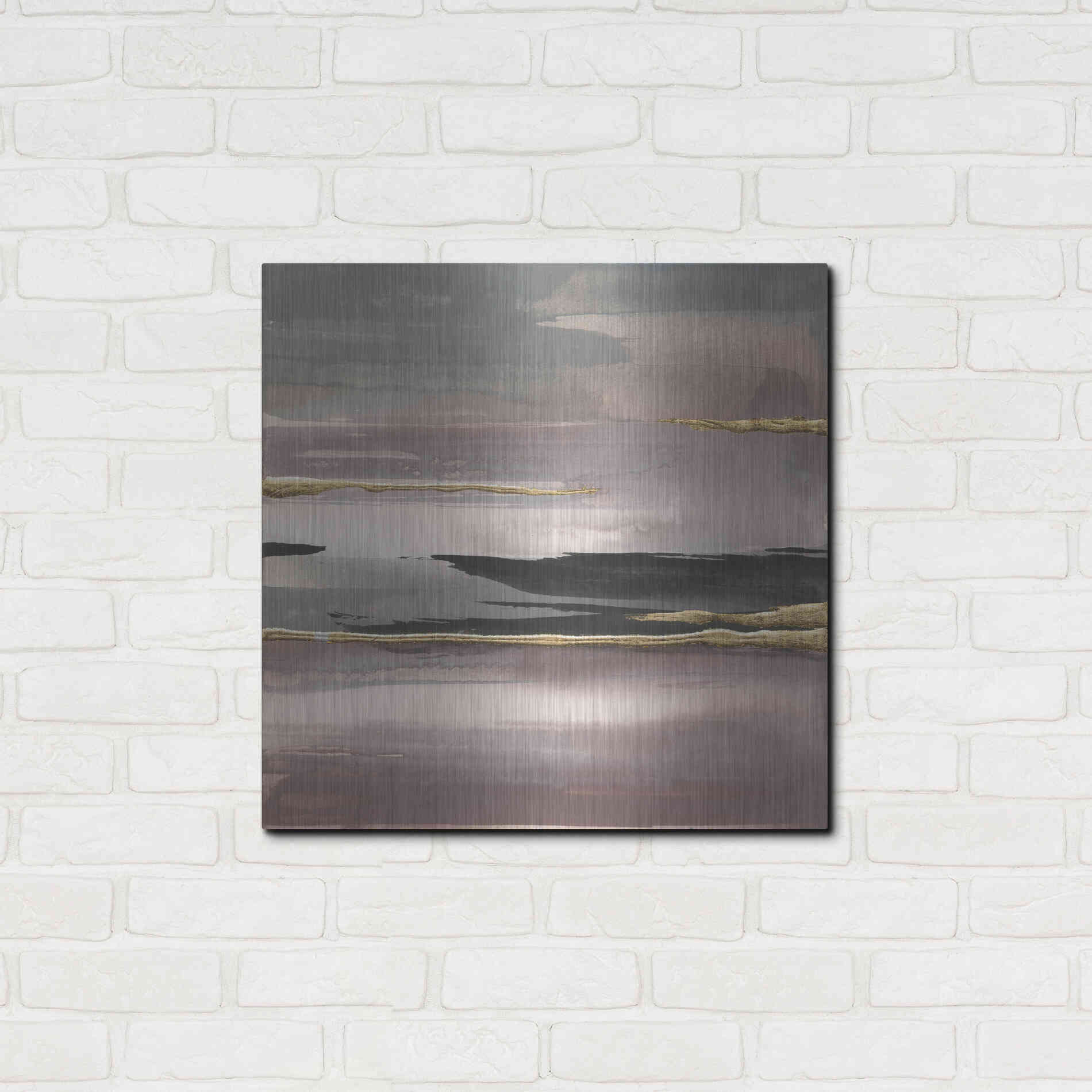 Luxe Metal Art 'Gilded Morning Fog II' by Chris Paschke, Metal Wall Art,24x24