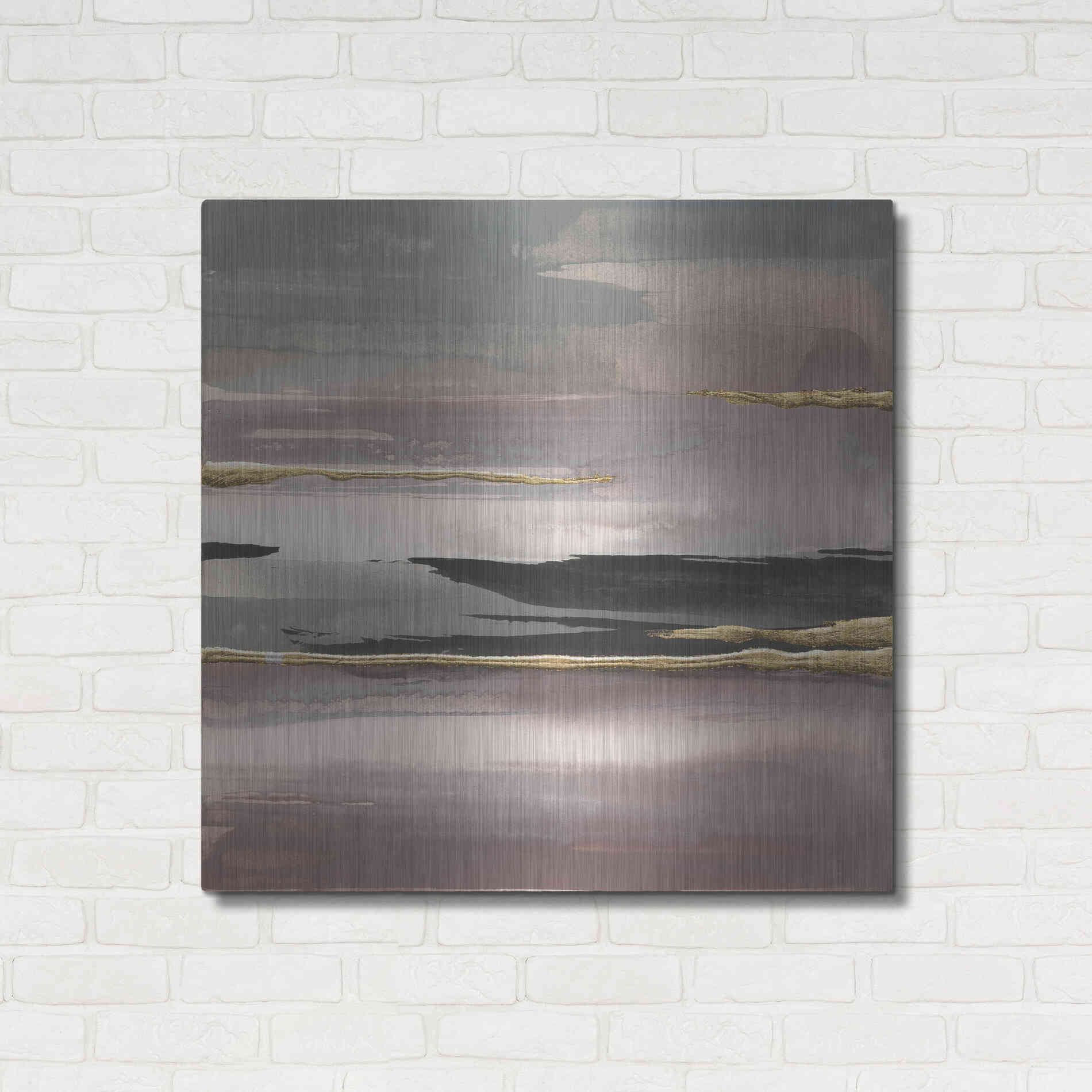 Luxe Metal Art 'Gilded Morning Fog II' by Chris Paschke, Metal Wall Art,36x36