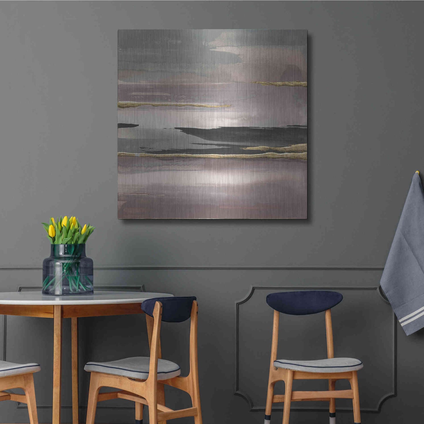 Luxe Metal Art 'Gilded Morning Fog II' by Chris Paschke, Metal Wall Art,36x36