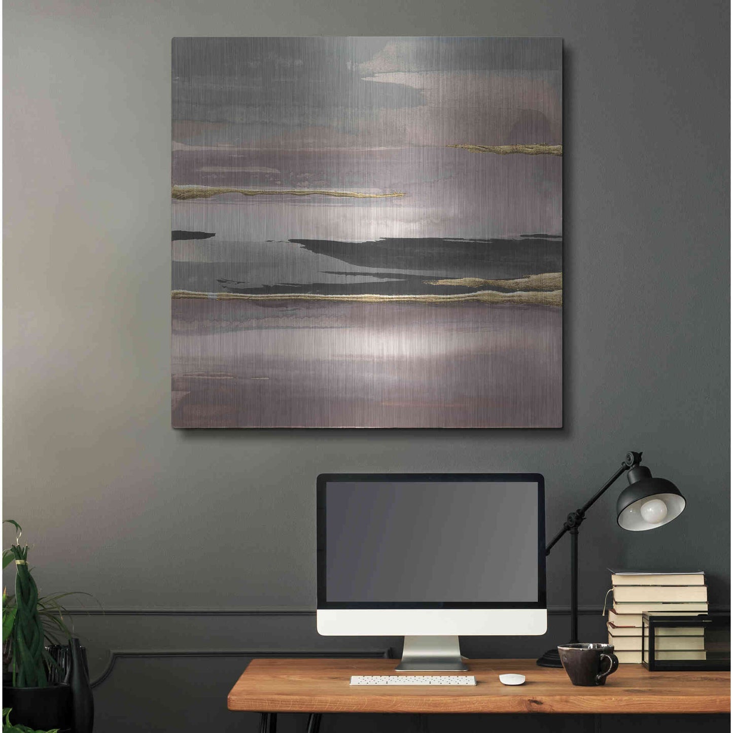Luxe Metal Art 'Gilded Morning Fog II' by Chris Paschke, Metal Wall Art,36x36