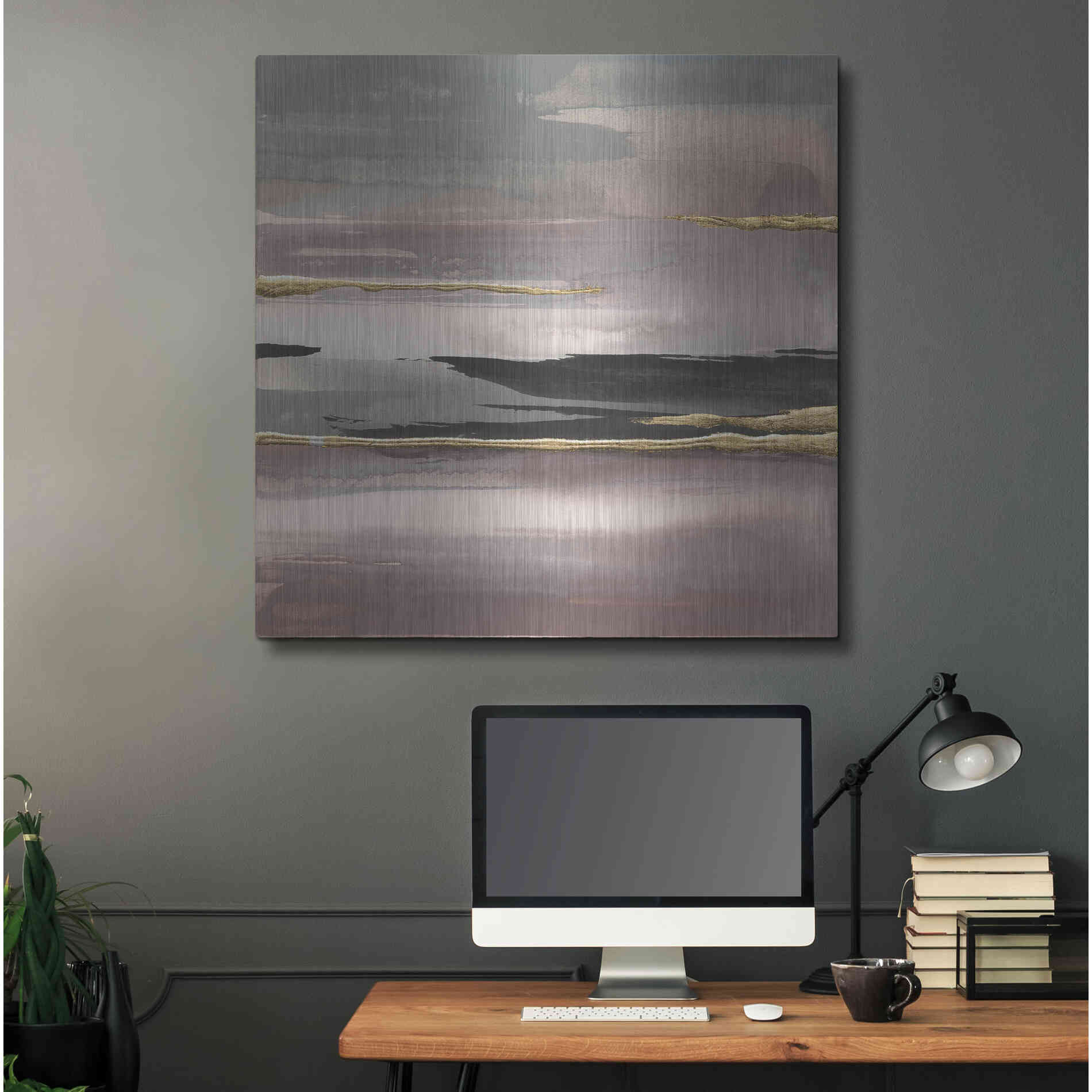 Luxe Metal Art 'Gilded Morning Fog II' by Chris Paschke, Metal Wall Art,36x36