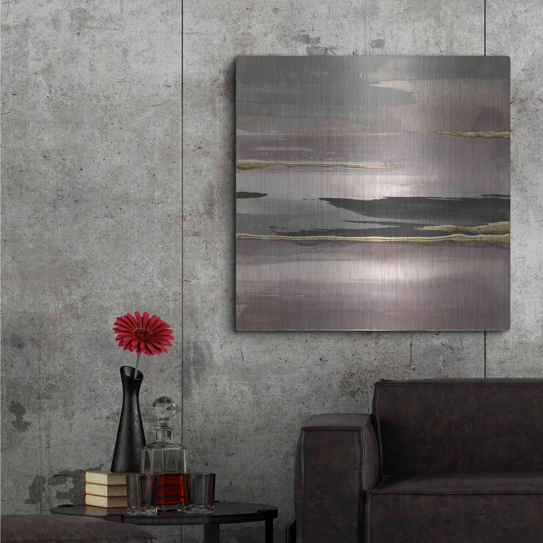 Luxe Metal Art 'Gilded Morning Fog II' by Chris Paschke, Metal Wall Art,36x36