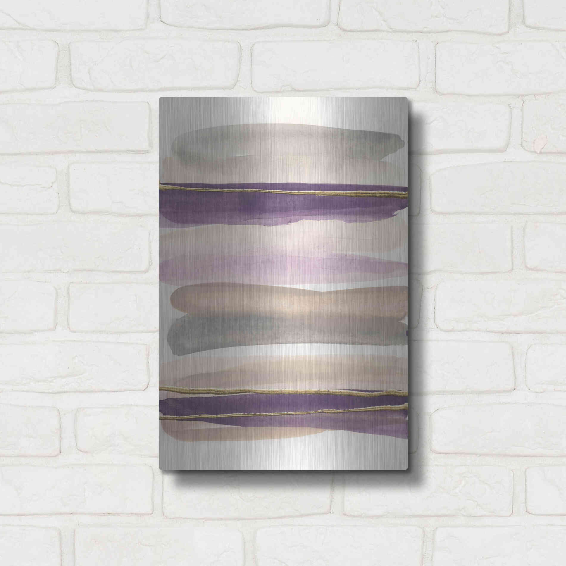 Luxe Metal Art 'Gilded Amethyst I' by Chris Paschke, Metal Wall Art,12x16