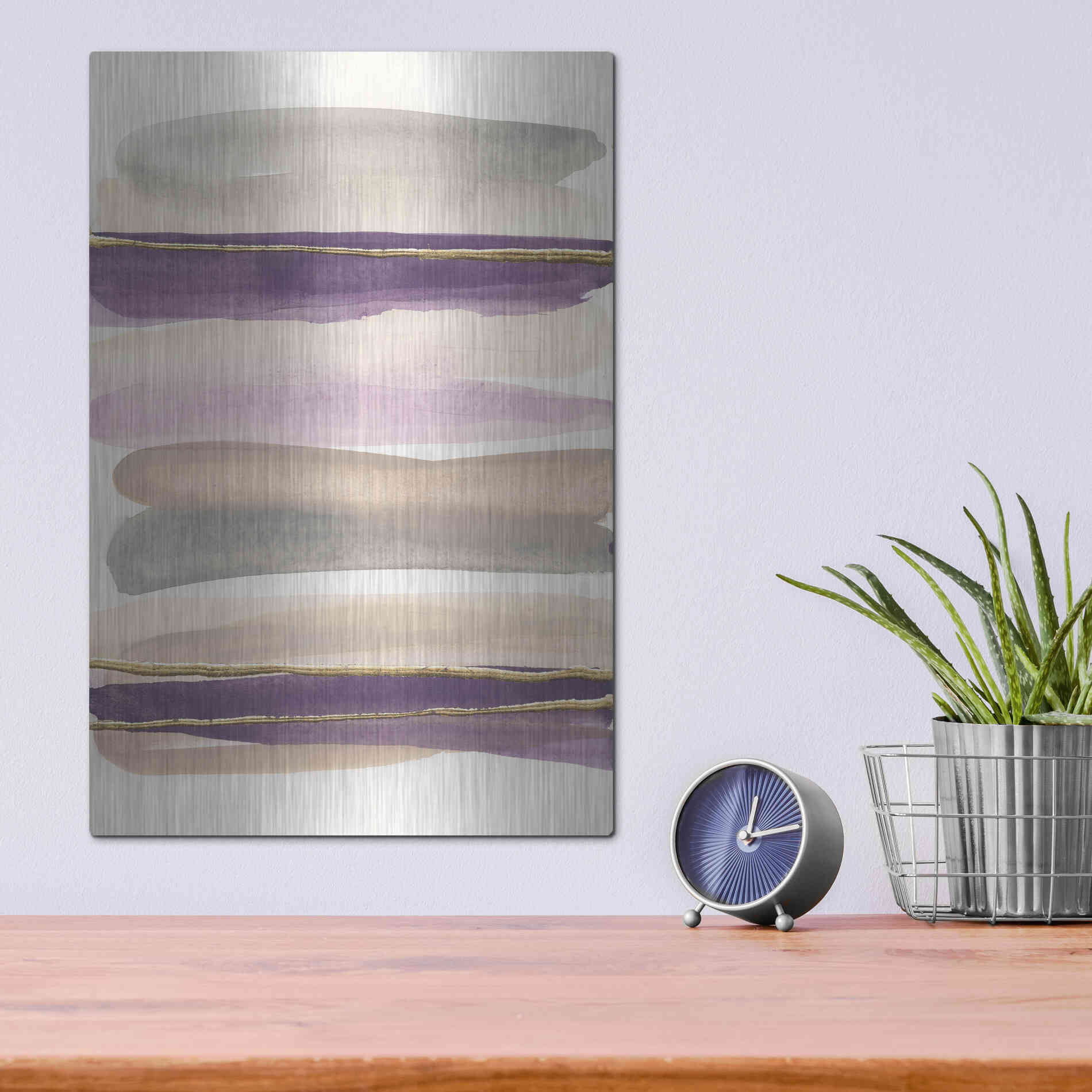 Luxe Metal Art 'Gilded Amethyst I' by Chris Paschke, Metal Wall Art,12x16