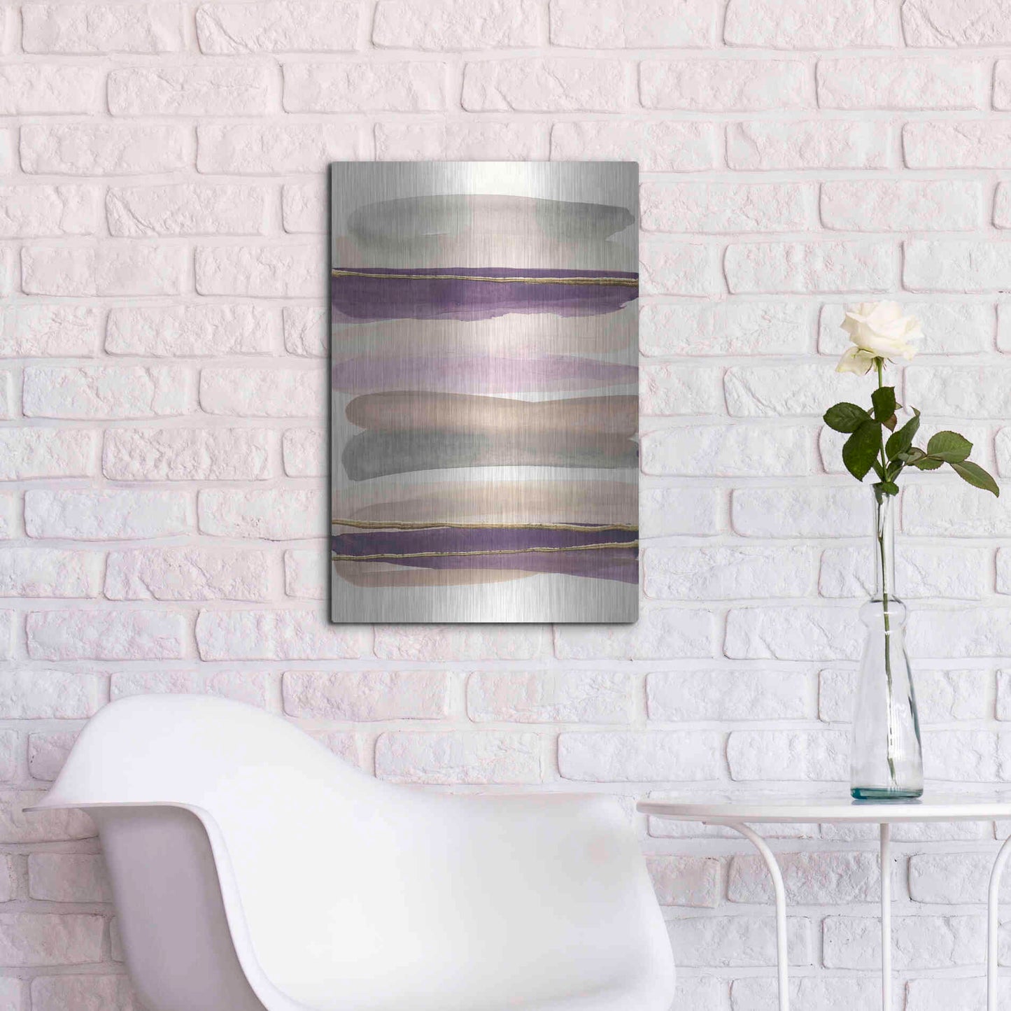 Luxe Metal Art 'Gilded Amethyst I' by Chris Paschke, Metal Wall Art,16x24