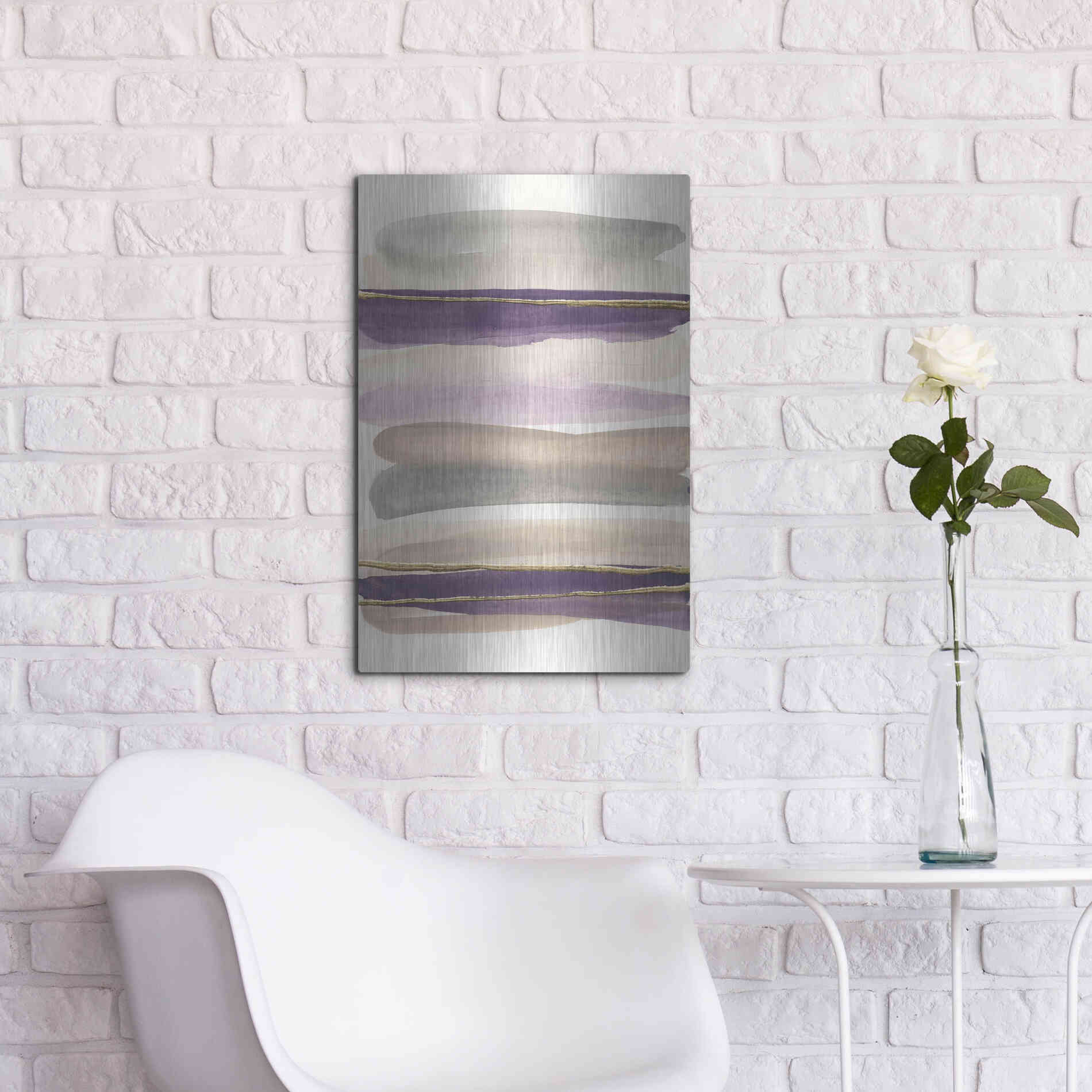 Luxe Metal Art 'Gilded Amethyst I' by Chris Paschke, Metal Wall Art,16x24