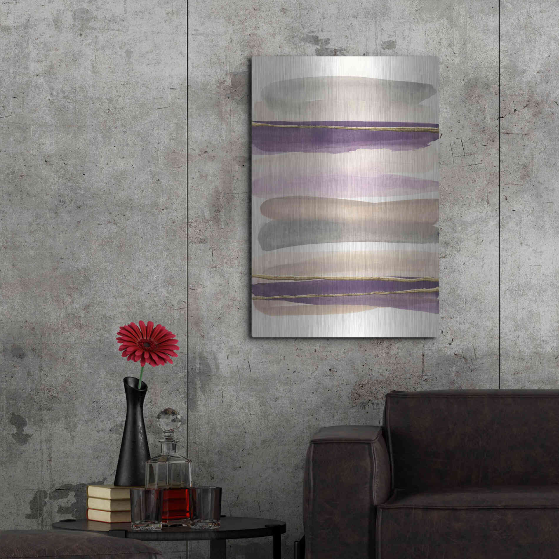 Luxe Metal Art 'Gilded Amethyst I' by Chris Paschke, Metal Wall Art,24x36