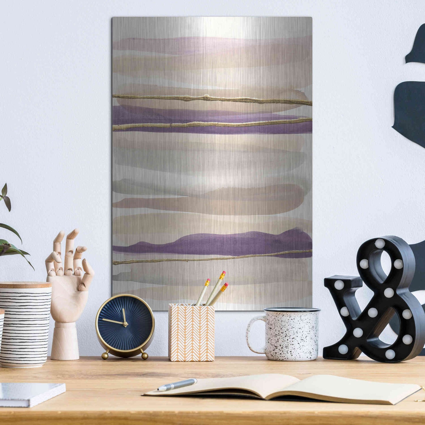 Luxe Metal Art 'Gilded Amethyst II' by Chris Paschke, Metal Wall Art,12x16
