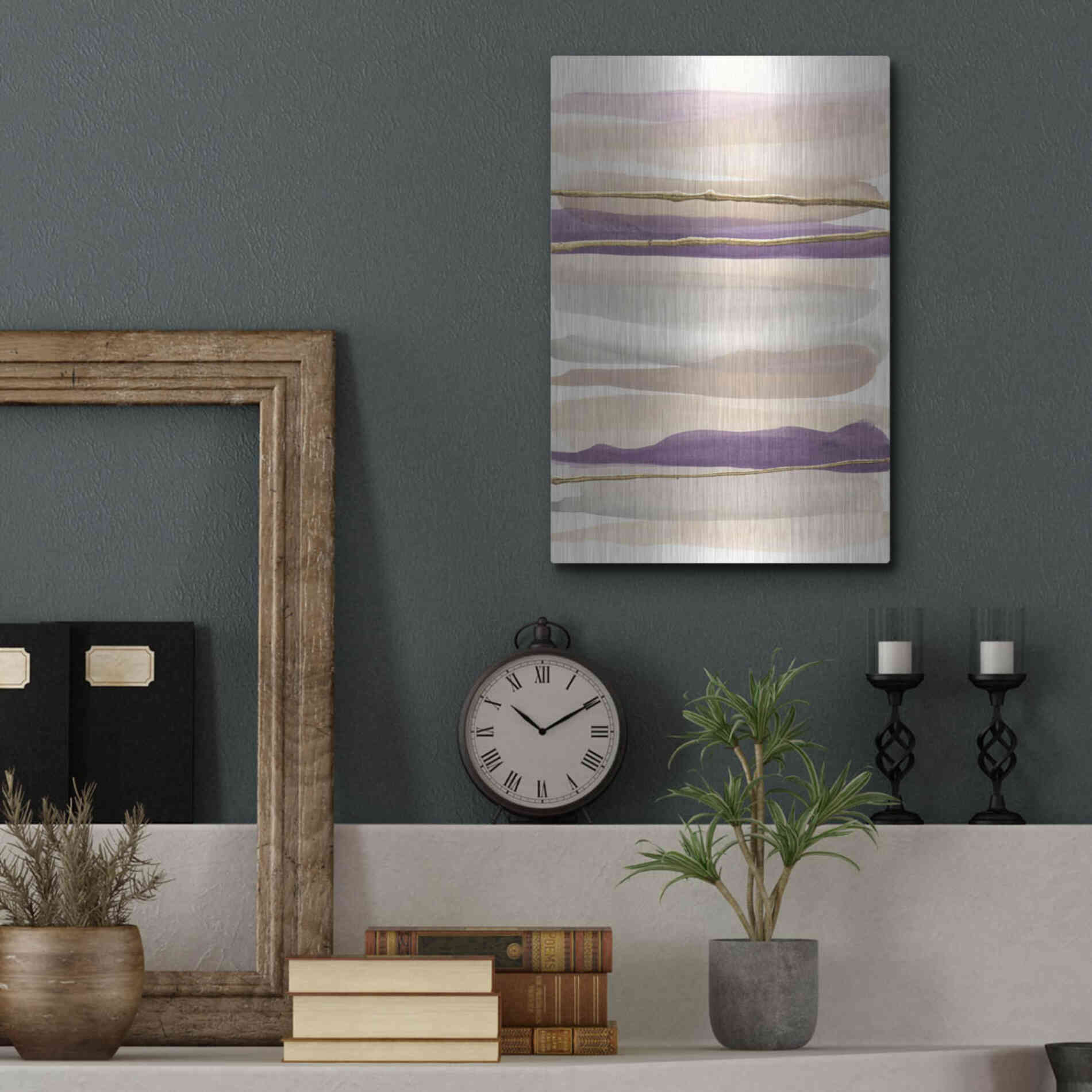 Luxe Metal Art 'Gilded Amethyst II' by Chris Paschke, Metal Wall Art,12x16