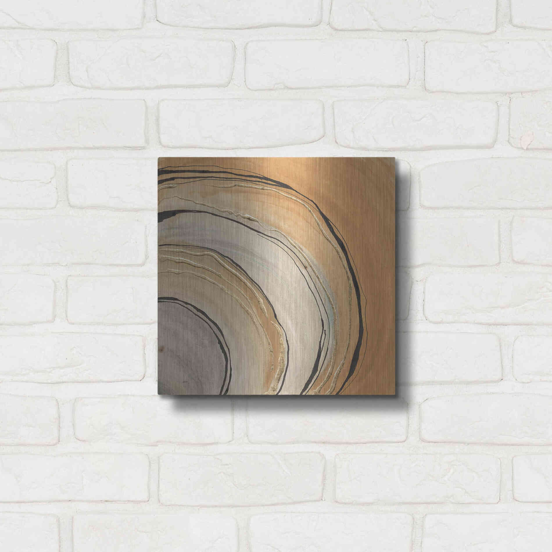 Luxe Metal Art 'Gilded Rings' by Chris Paschke, Metal Wall Art,12x12