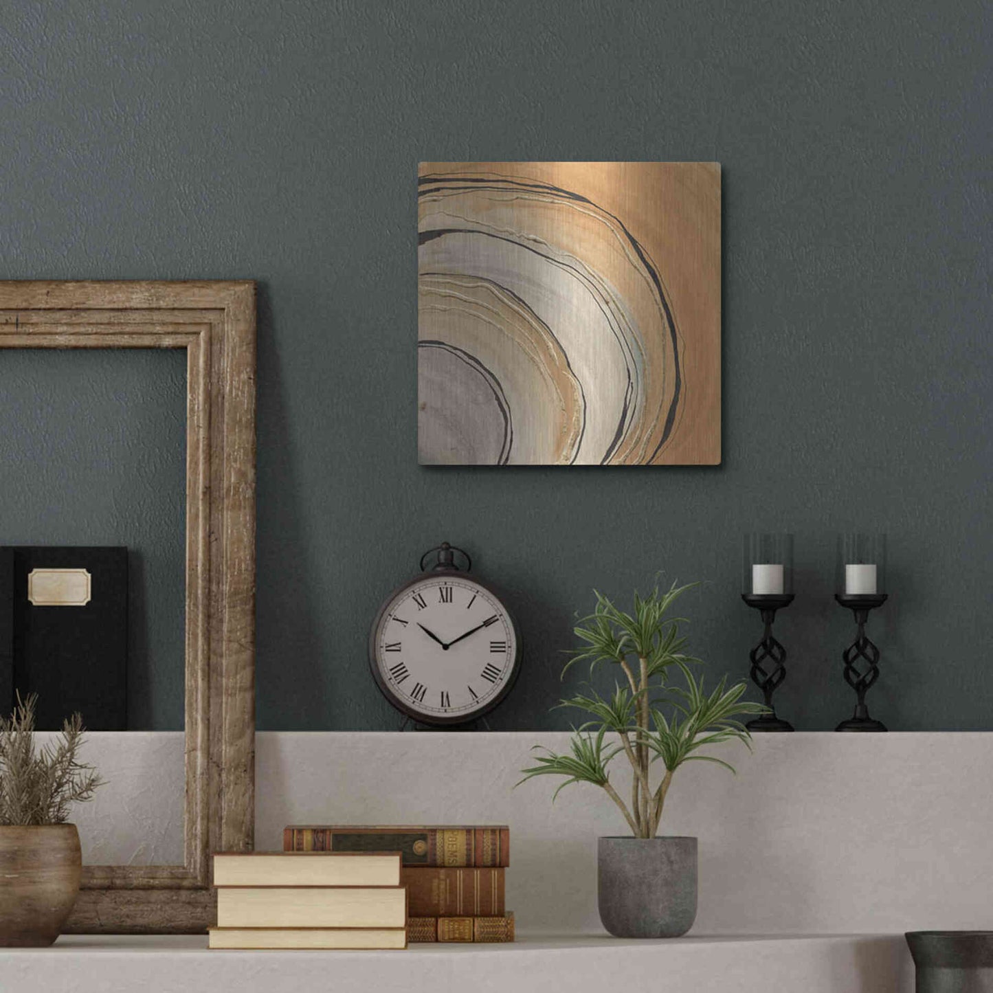 Luxe Metal Art 'Gilded Rings' by Chris Paschke, Metal Wall Art,12x12