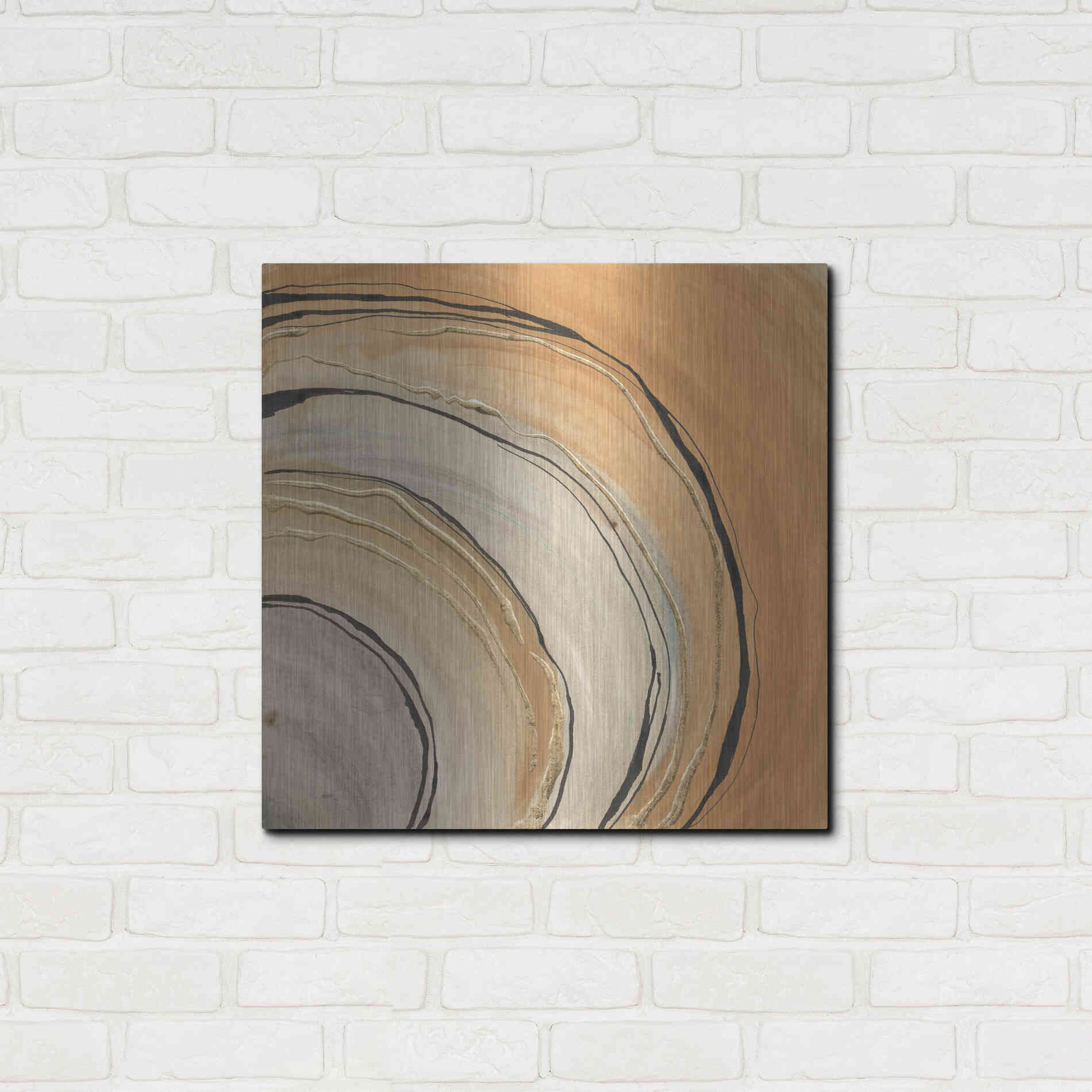 Luxe Metal Art 'Gilded Rings' by Chris Paschke, Metal Wall Art,24x24