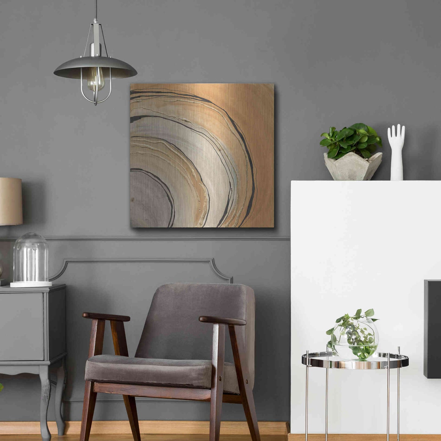 Luxe Metal Art 'Gilded Rings' by Chris Paschke, Metal Wall Art,24x24