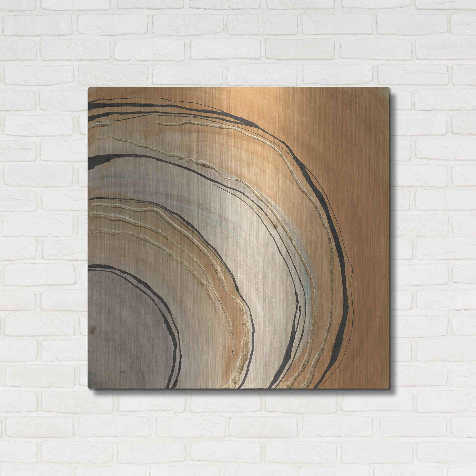 Luxe Metal Art 'Gilded Rings' by Chris Paschke, Metal Wall Art,36x36