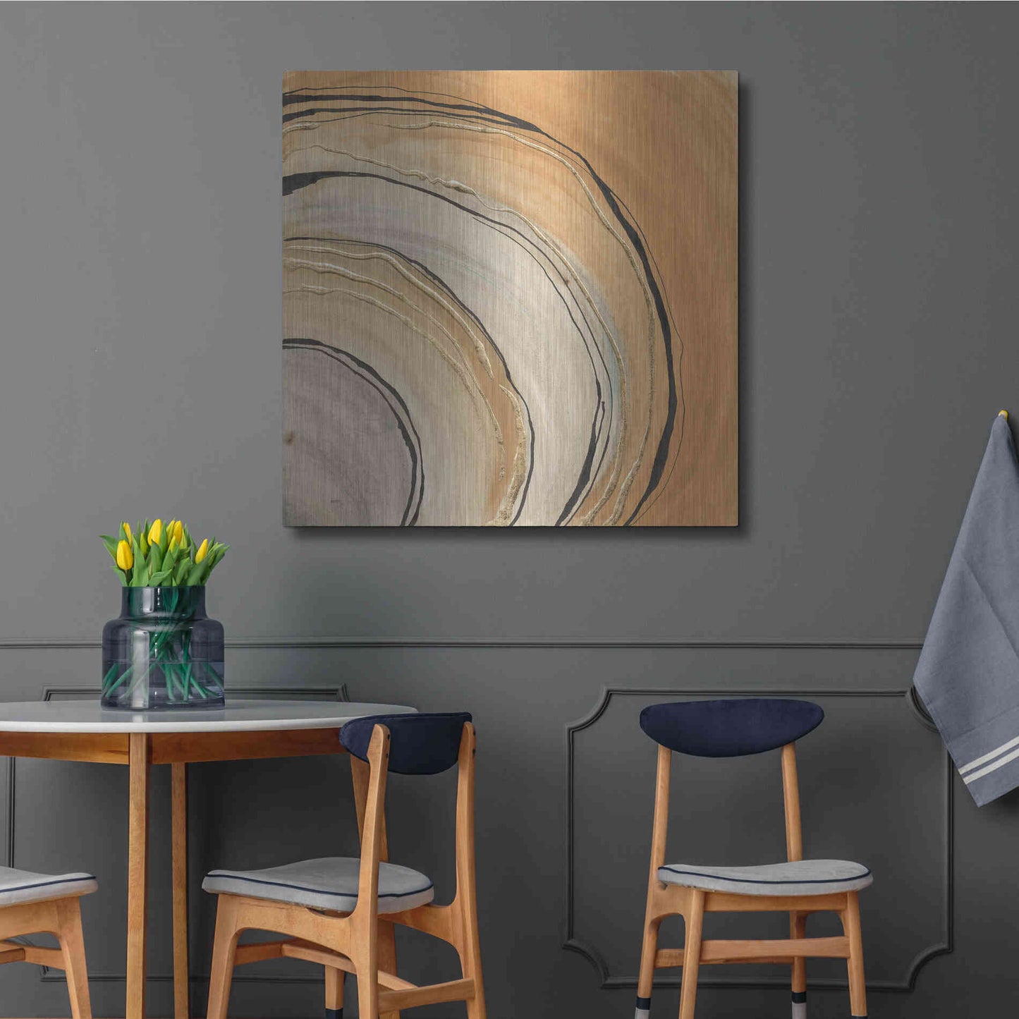 Luxe Metal Art 'Gilded Rings' by Chris Paschke, Metal Wall Art,36x36