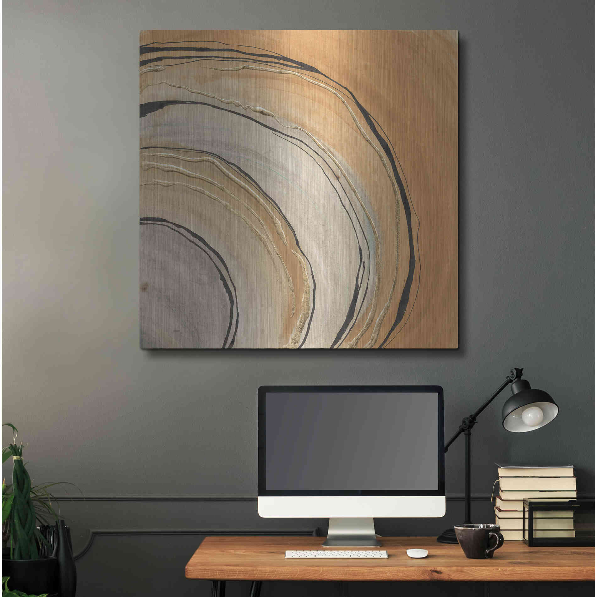 Luxe Metal Art 'Gilded Rings' by Chris Paschke, Metal Wall Art,36x36