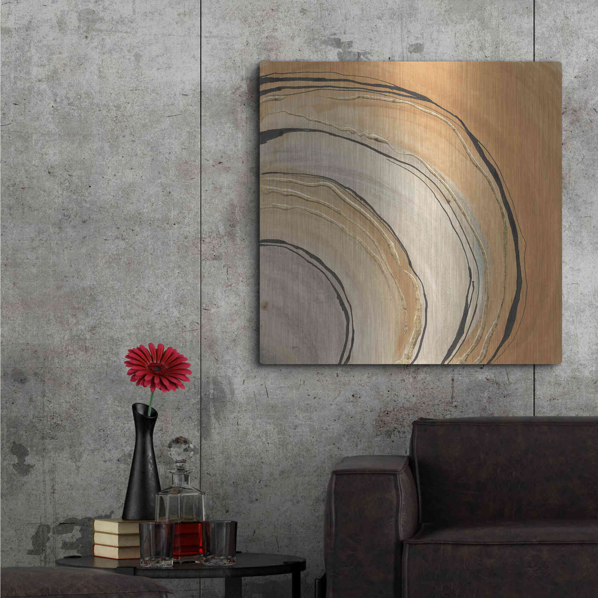 Luxe Metal Art 'Gilded Rings' by Chris Paschke, Metal Wall Art,36x36