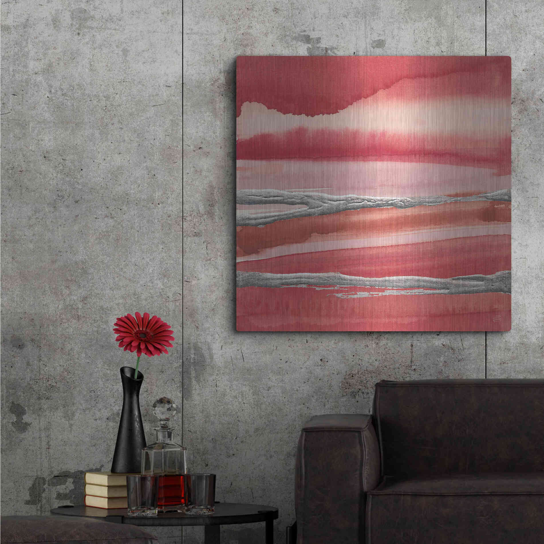 Luxe Metal Art 'Silver Marsh' by Chris Paschke, Metal Wall Art,36x36