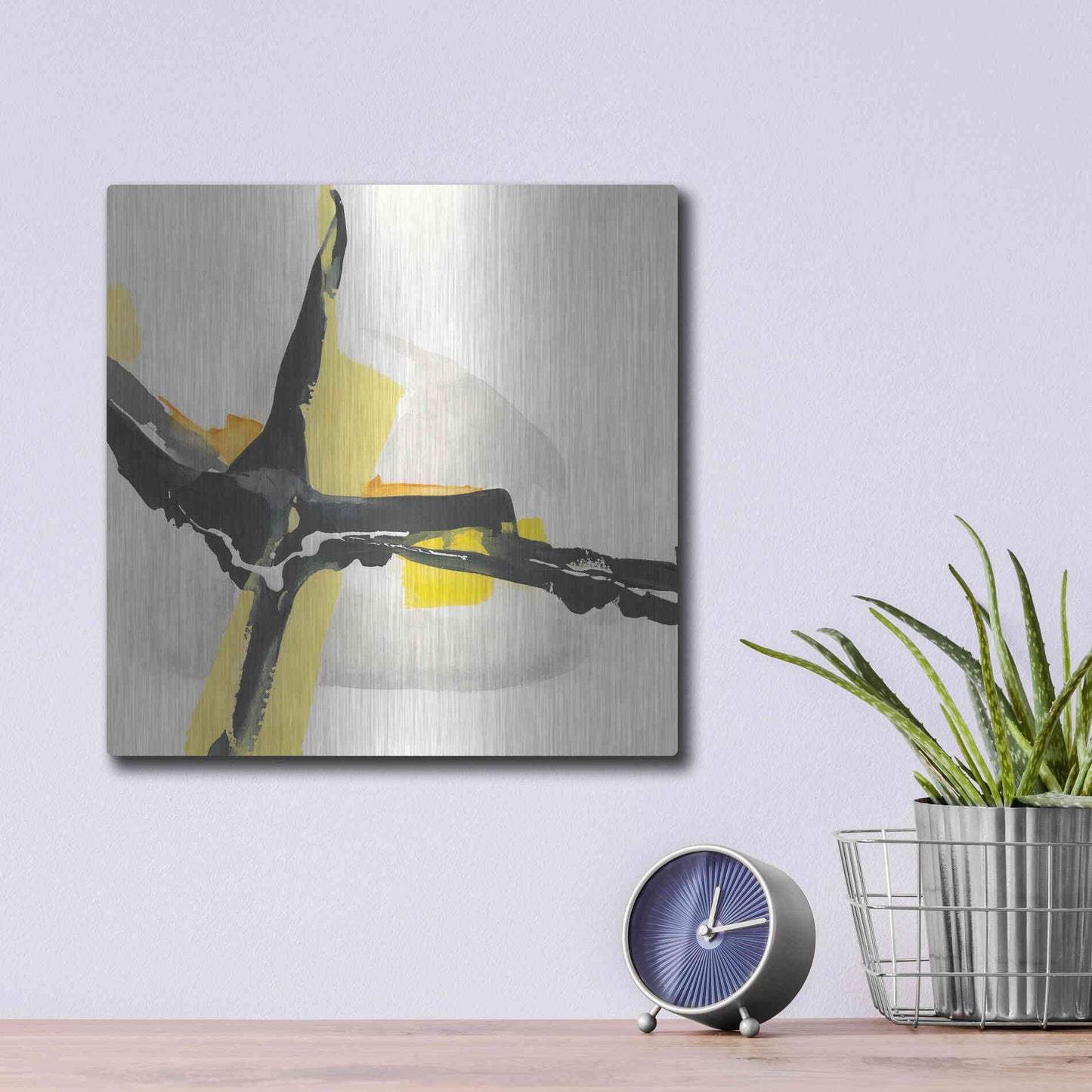 Luxe Metal Art 'Creamy Yellow I' by Chris Paschke, Metal Wall Art,12x12