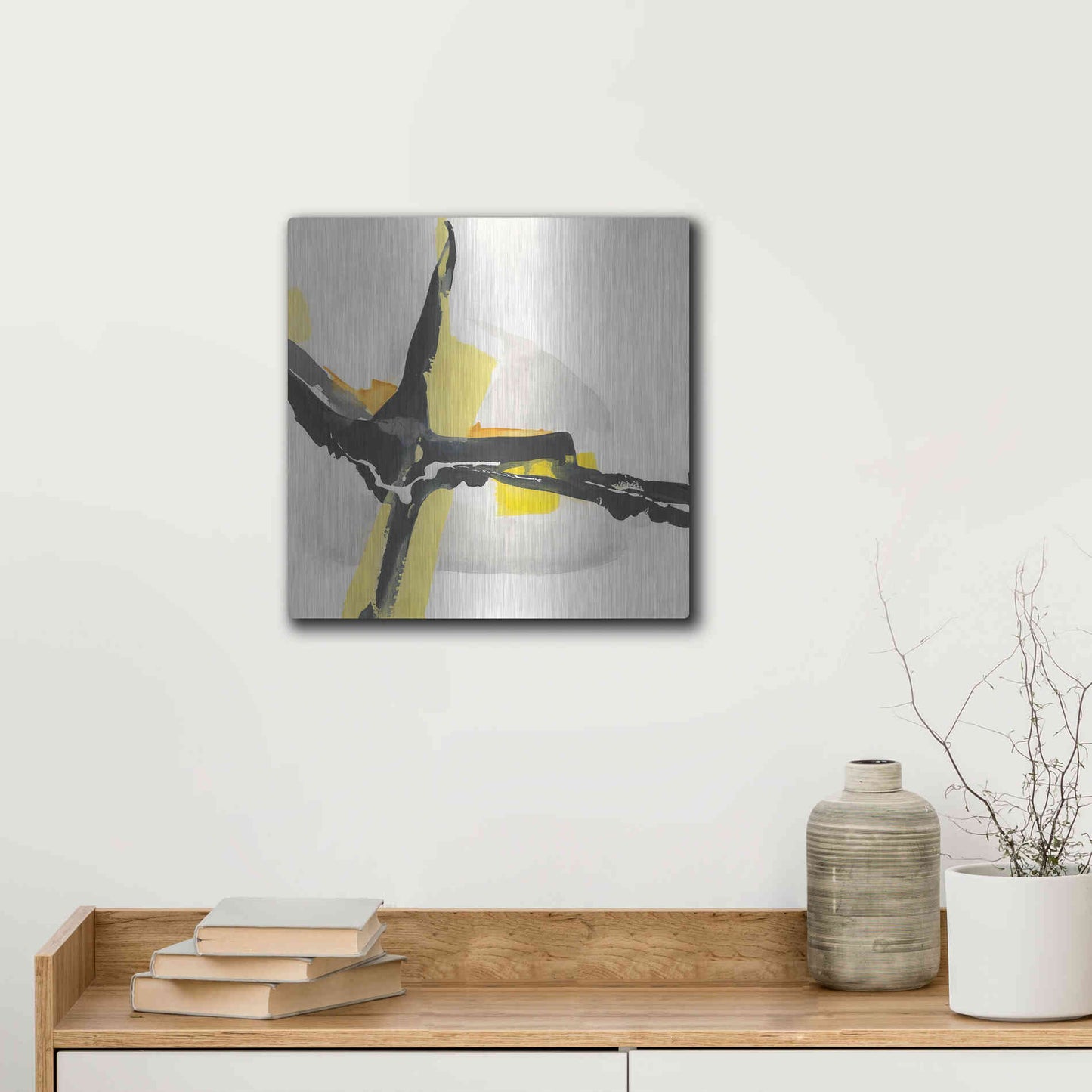 Luxe Metal Art 'Creamy Yellow I' by Chris Paschke, Metal Wall Art,12x12