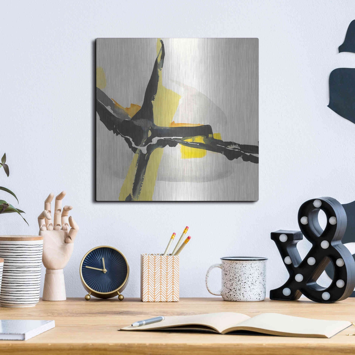 Luxe Metal Art 'Creamy Yellow I' by Chris Paschke, Metal Wall Art,12x12