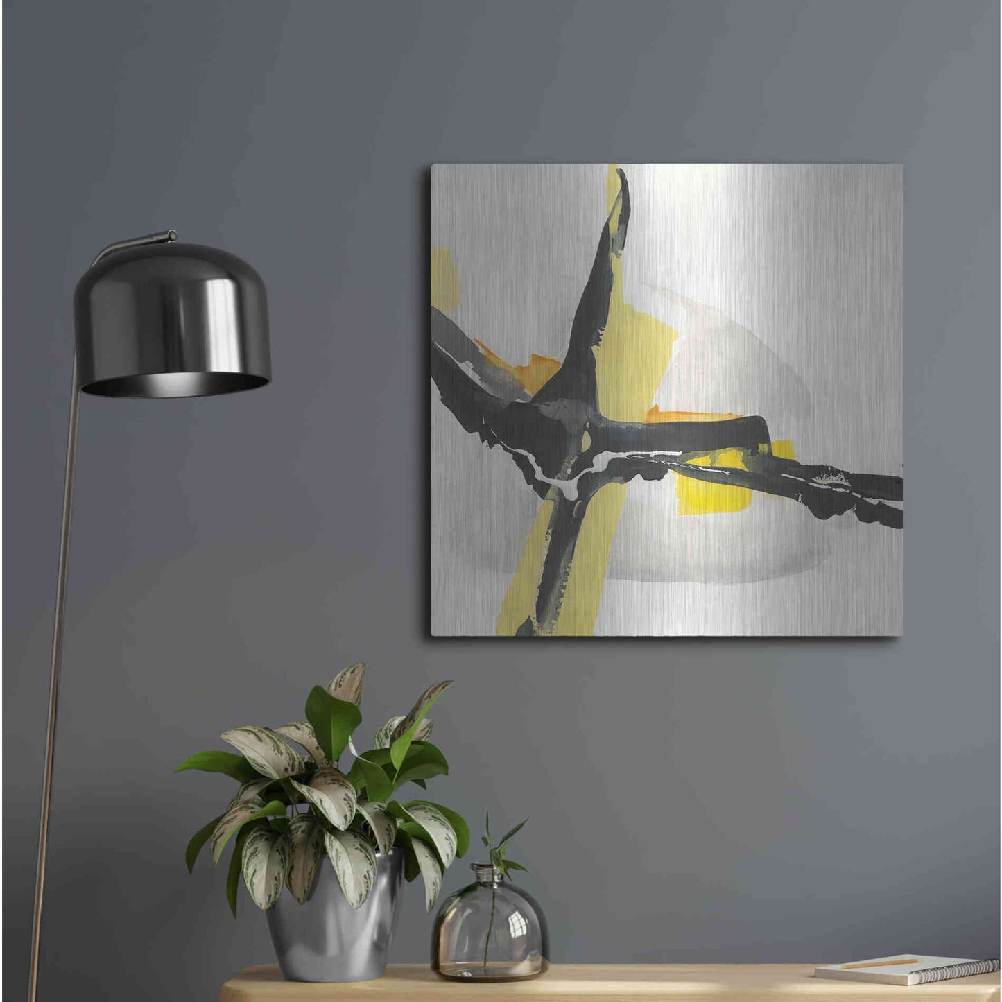 Luxe Metal Art 'Creamy Yellow I' by Chris Paschke, Metal Wall Art,24x24