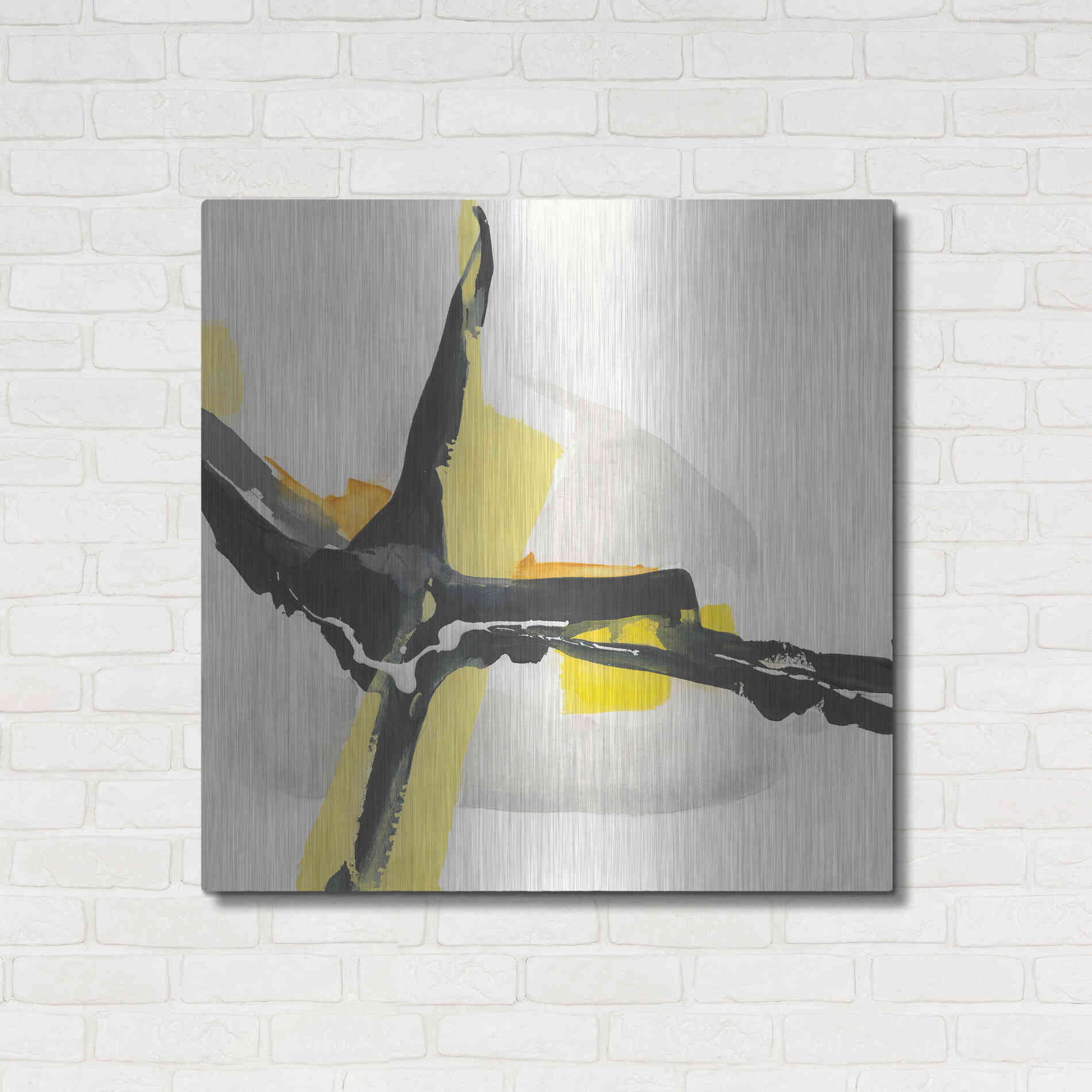 Luxe Metal Art 'Creamy Yellow I' by Chris Paschke, Metal Wall Art,36x36
