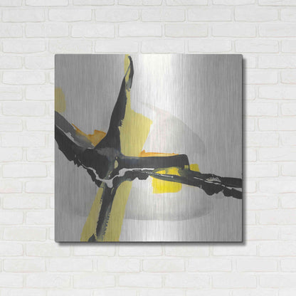 Luxe Metal Art 'Creamy Yellow I' by Chris Paschke, Metal Wall Art,36x36