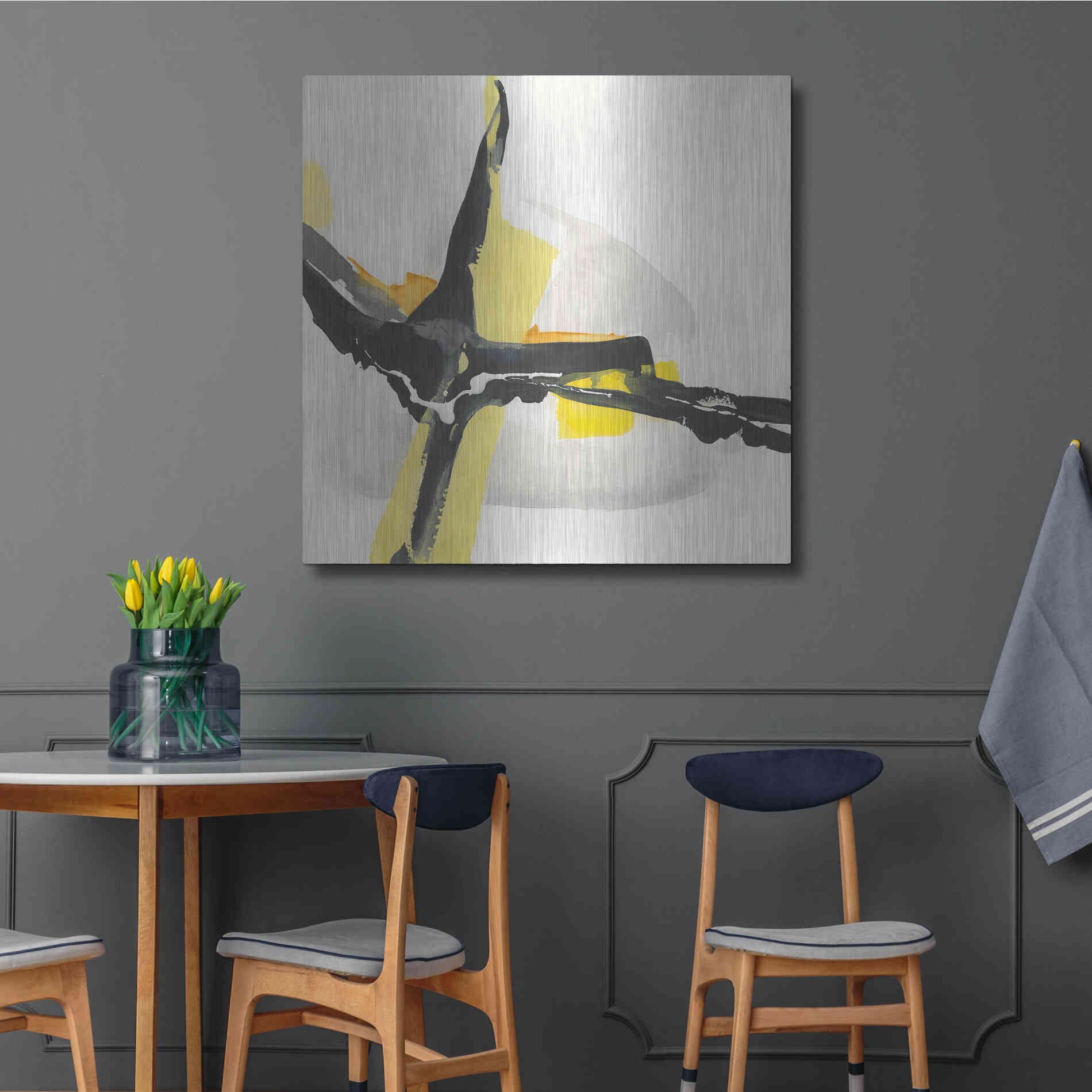 Luxe Metal Art 'Creamy Yellow I' by Chris Paschke, Metal Wall Art,36x36