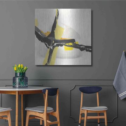 Luxe Metal Art 'Creamy Yellow I' by Chris Paschke, Metal Wall Art,36x36