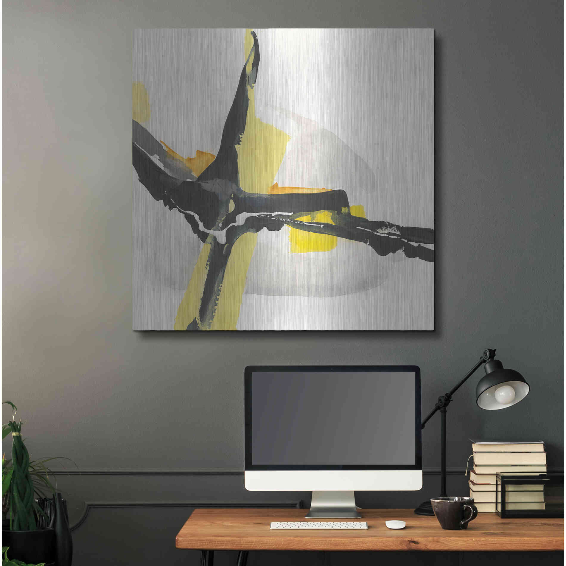 Luxe Metal Art 'Creamy Yellow I' by Chris Paschke, Metal Wall Art,36x36