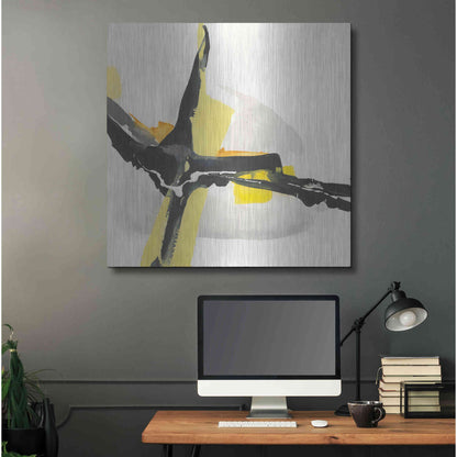 Luxe Metal Art 'Creamy Yellow I' by Chris Paschke, Metal Wall Art,36x36