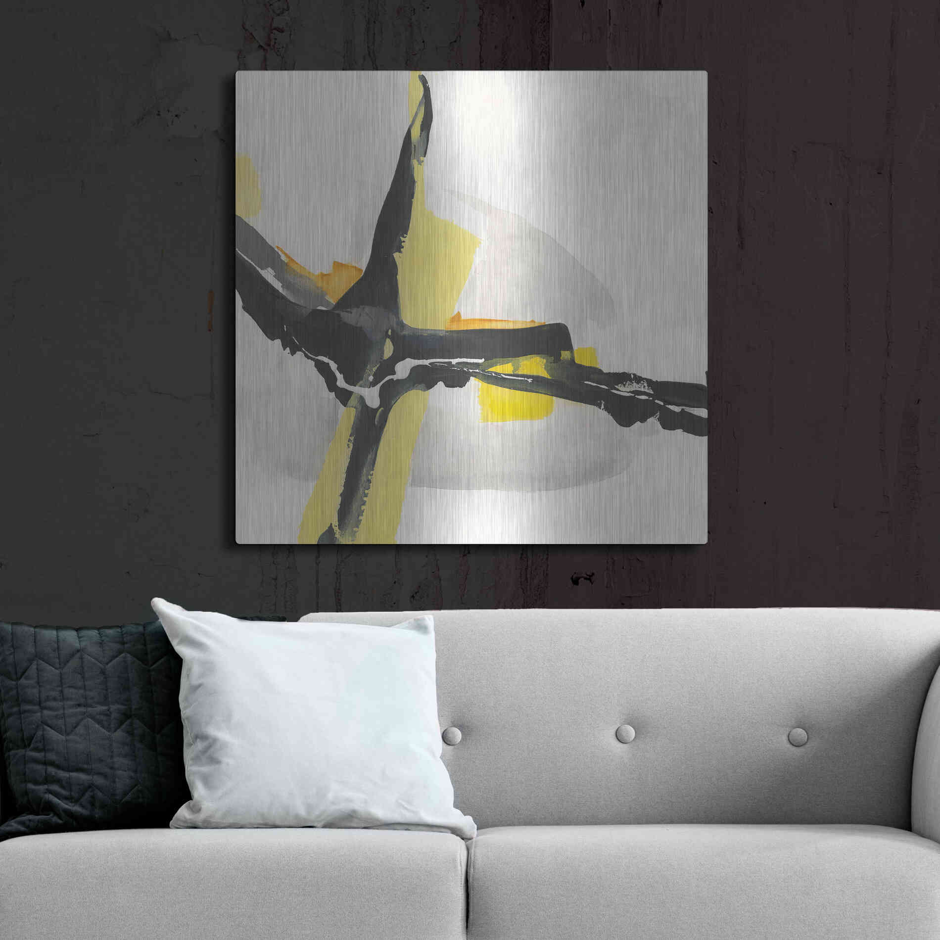 Luxe Metal Art 'Creamy Yellow I' by Chris Paschke, Metal Wall Art,36x36