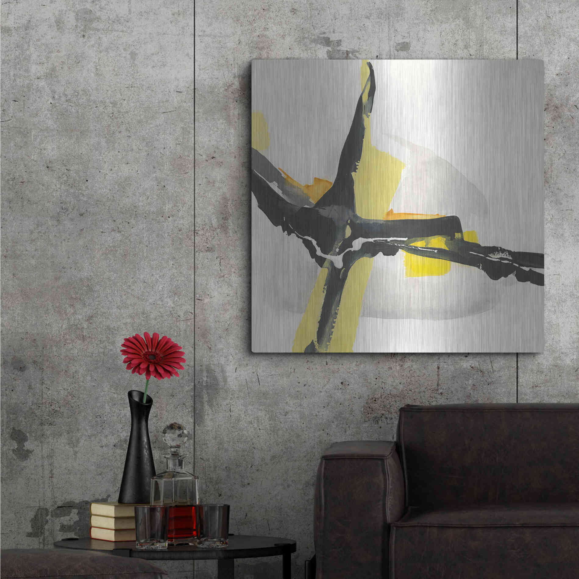 Luxe Metal Art 'Creamy Yellow I' by Chris Paschke, Metal Wall Art,36x36