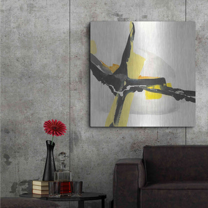 Luxe Metal Art 'Creamy Yellow I' by Chris Paschke, Metal Wall Art,36x36