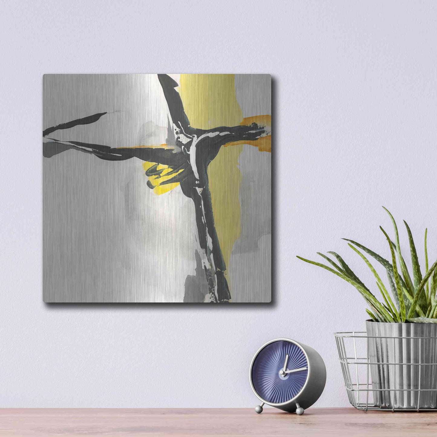 Luxe Metal Art 'Creamy Yellow II' by Chris Paschke, Metal Wall Art,12x12