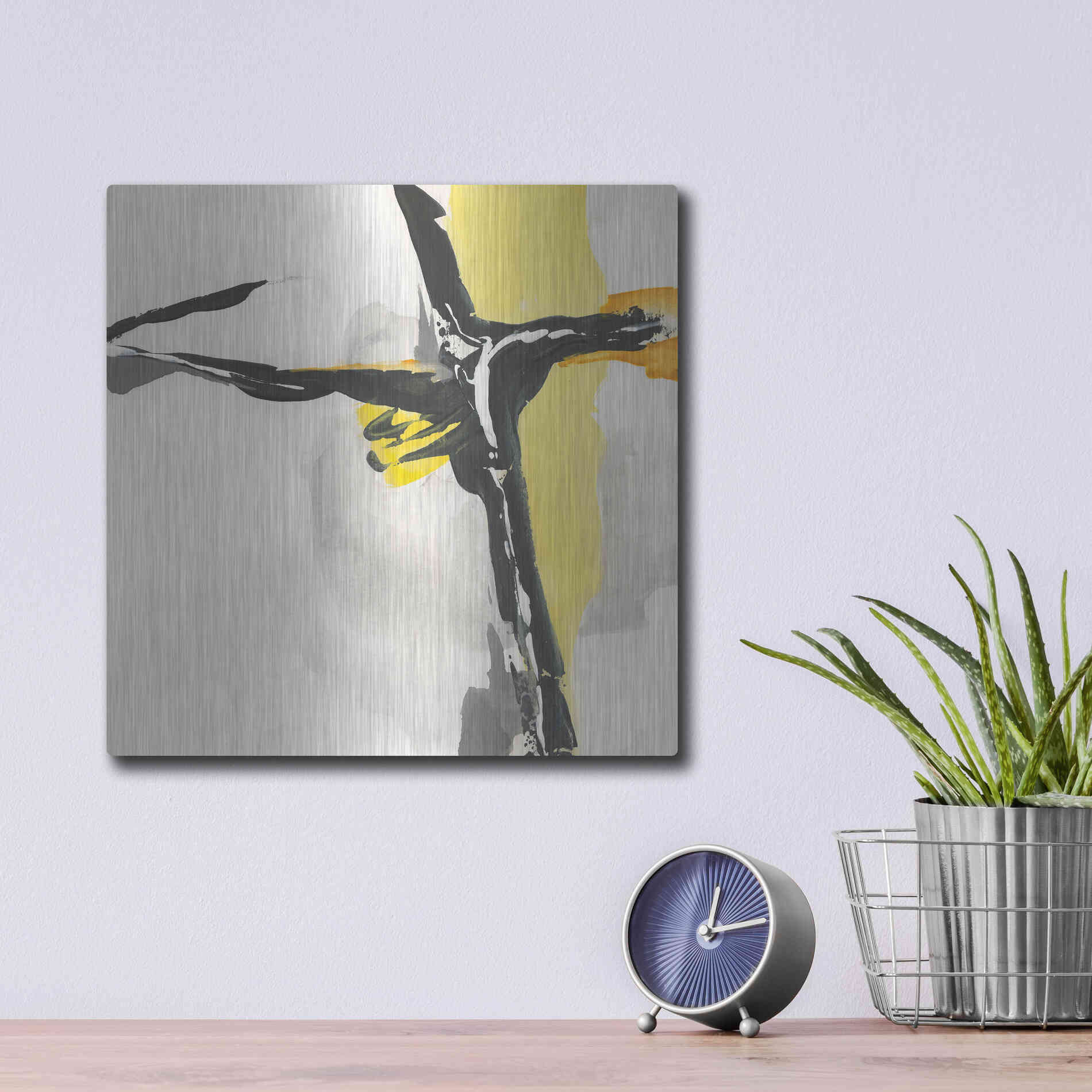 Luxe Metal Art 'Creamy Yellow II' by Chris Paschke, Metal Wall Art,12x12