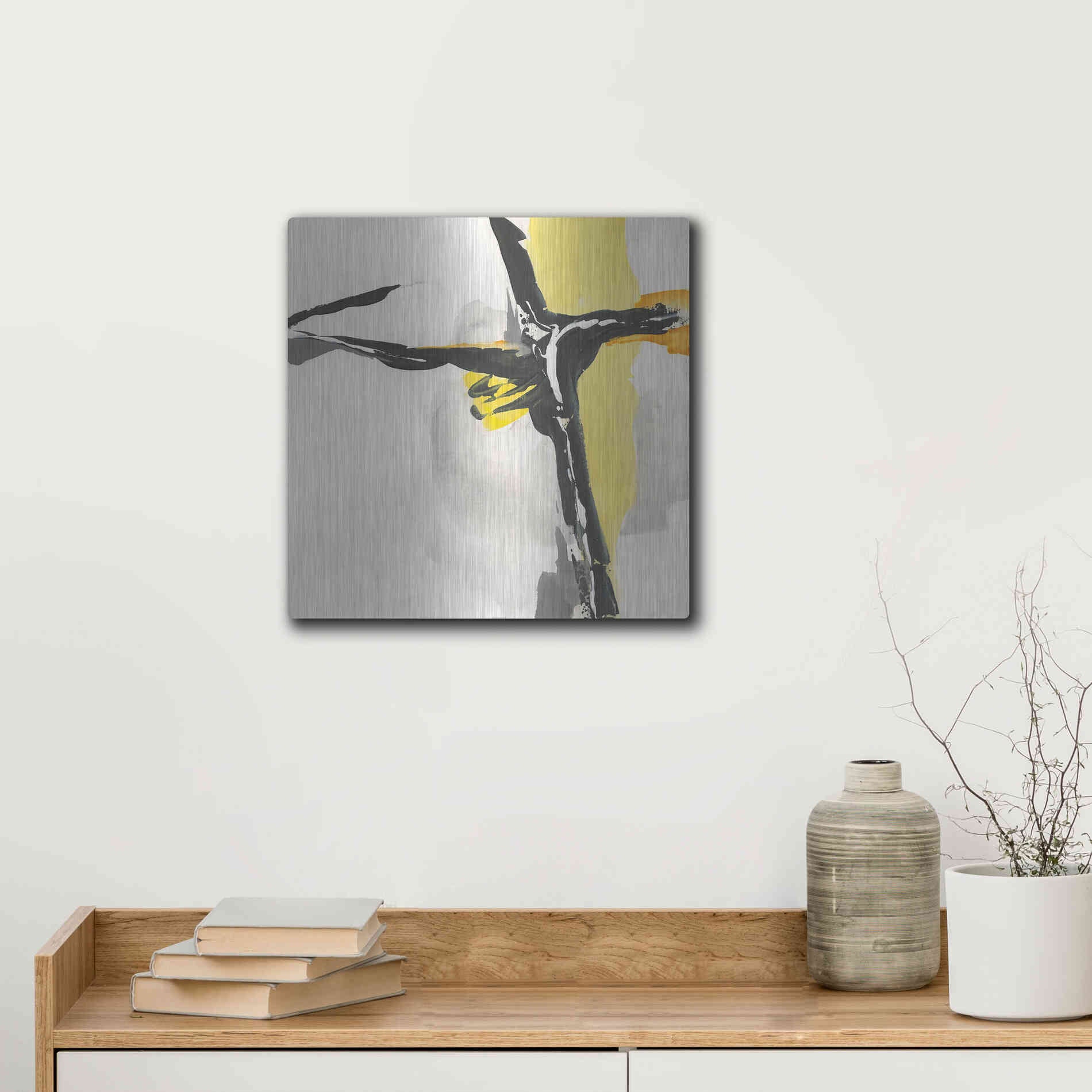 Luxe Metal Art 'Creamy Yellow II' by Chris Paschke, Metal Wall Art,12x12