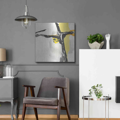 Luxe Metal Art 'Creamy Yellow II' by Chris Paschke, Metal Wall Art,24x24