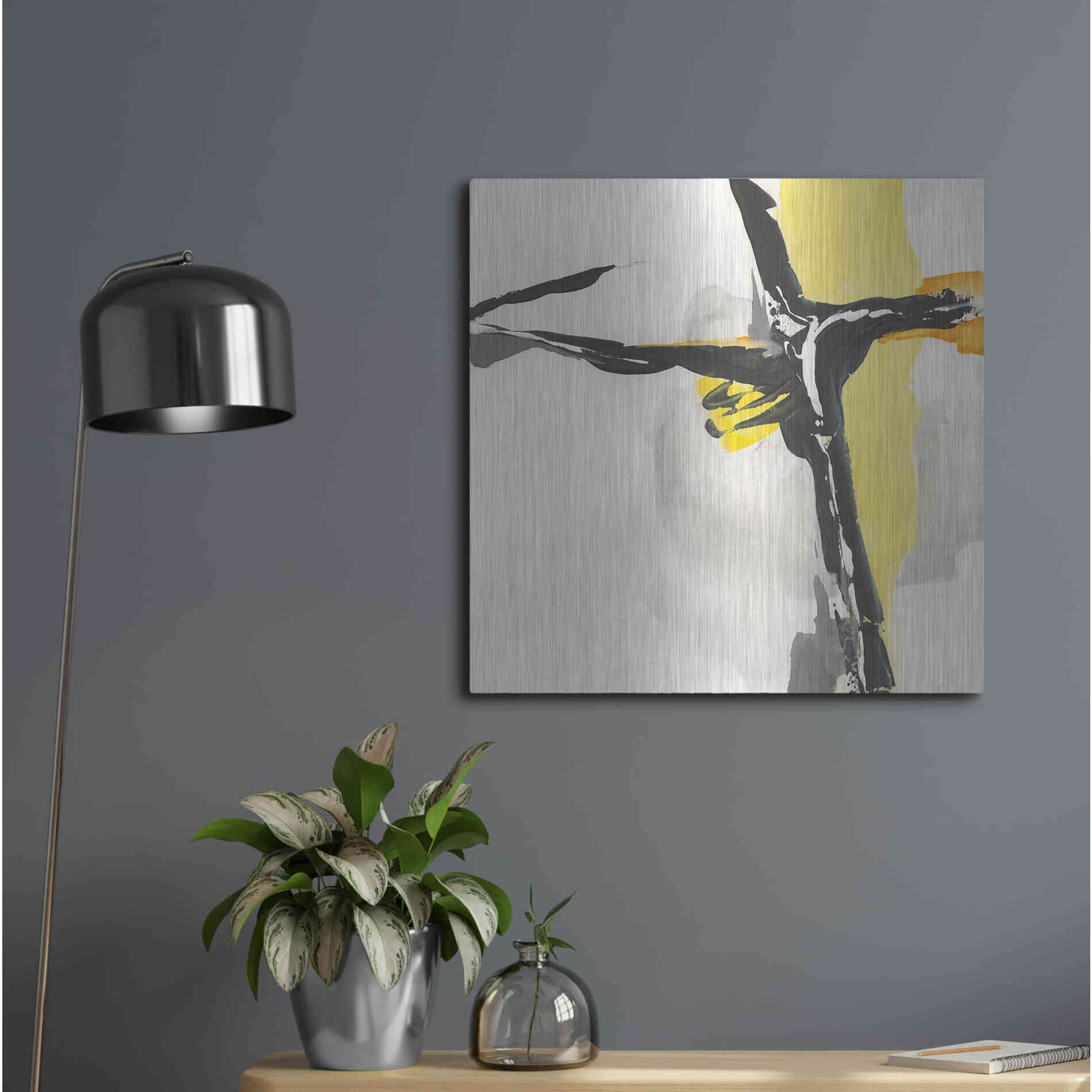 Luxe Metal Art 'Creamy Yellow II' by Chris Paschke, Metal Wall Art,24x24