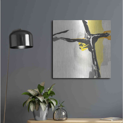 Luxe Metal Art 'Creamy Yellow II' by Chris Paschke, Metal Wall Art,24x24